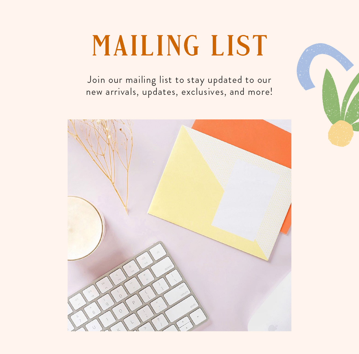 Join Our Mailing List