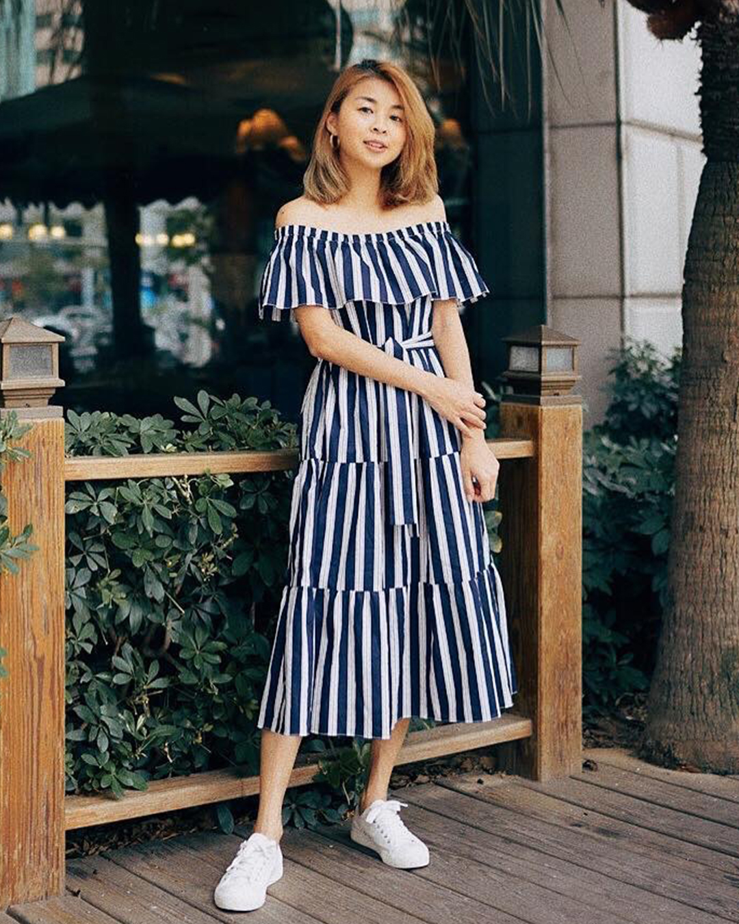 Ansley Stripes Midi Dress