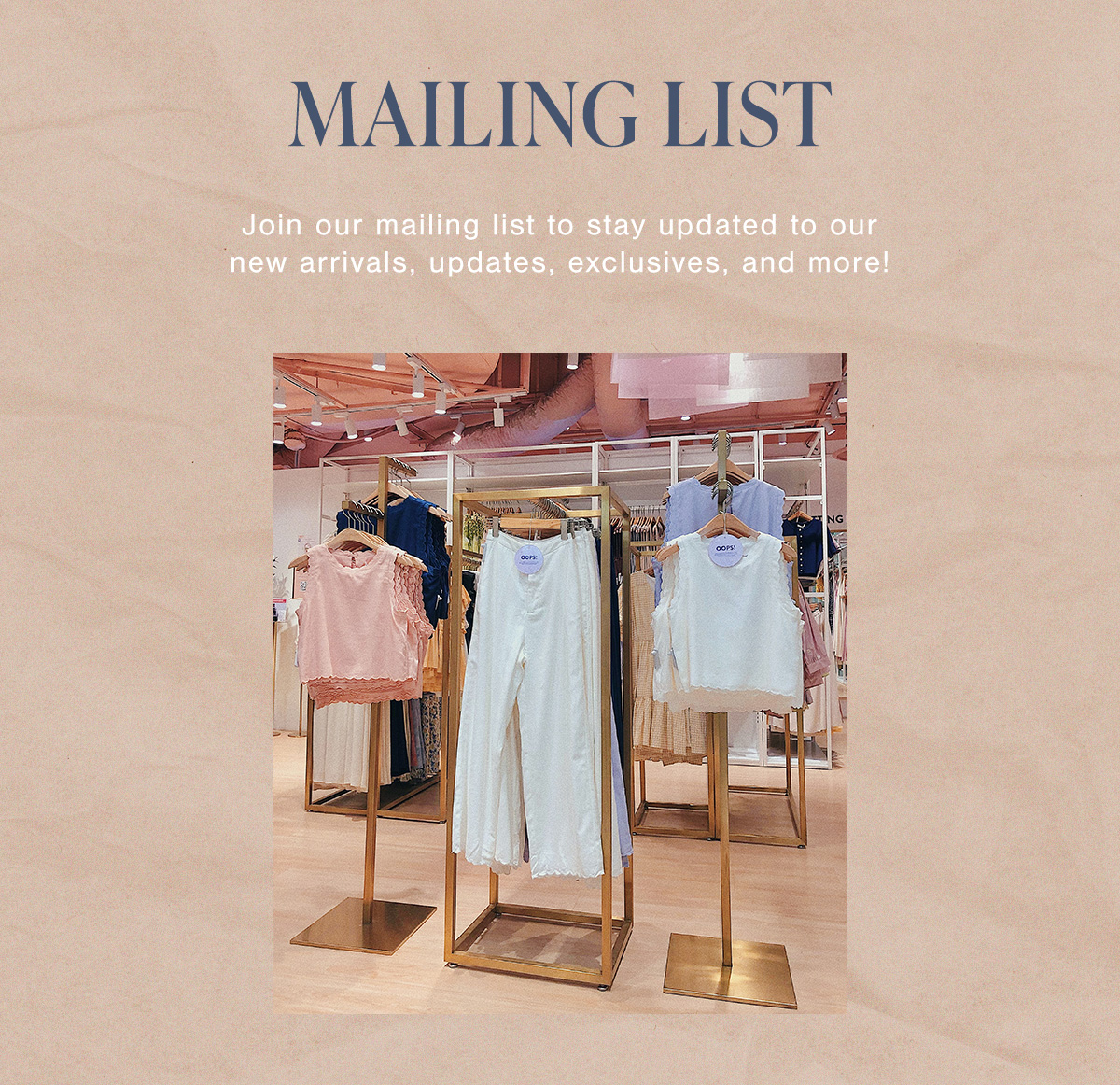Join Our Mailing List