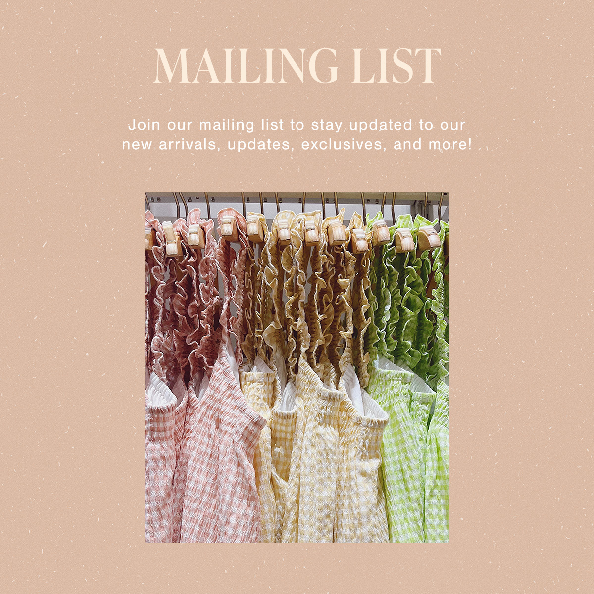 Join Our Mailing List