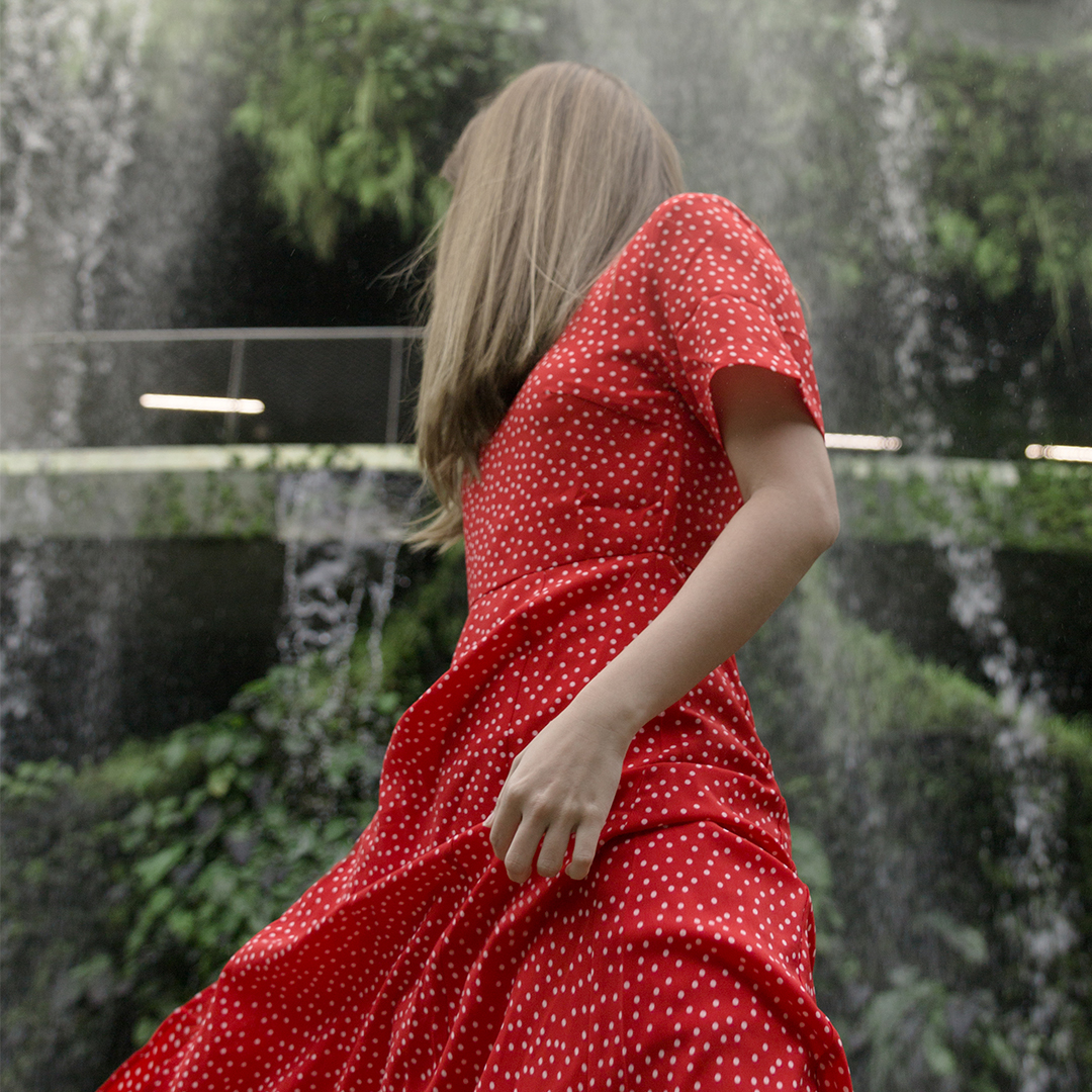 As seen on @beixin - Yander Dotted Midi Romper in Red