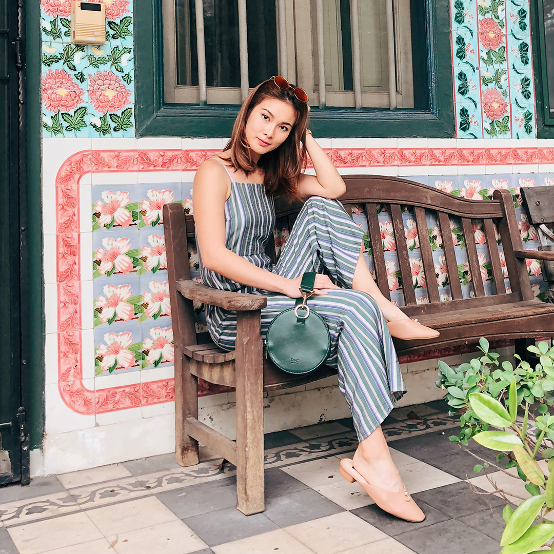 As seen on @jamiepang - Kerenda Stripes Printed Jumpsuit