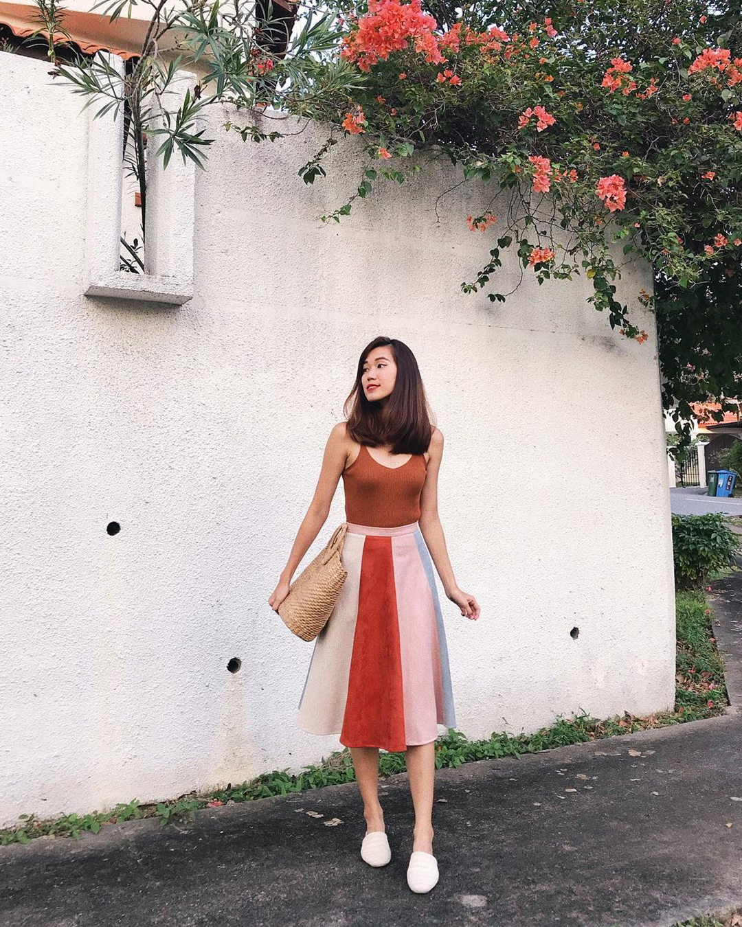 As seen on @jocinaaa - Lucina Suede Midi Skirt in Pink
