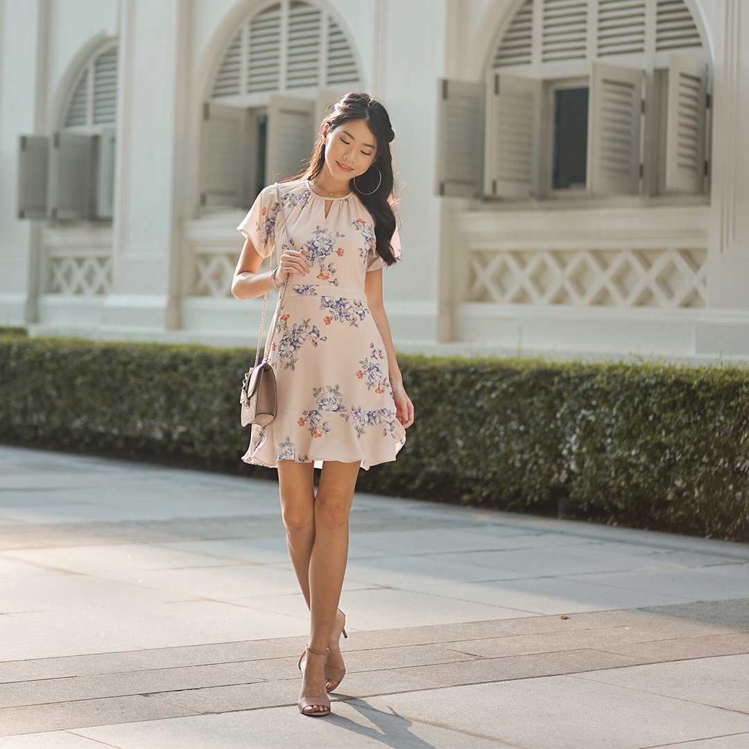 As seen on @audreyxaudrey - Chandler Floral Printed Sleeved Dress