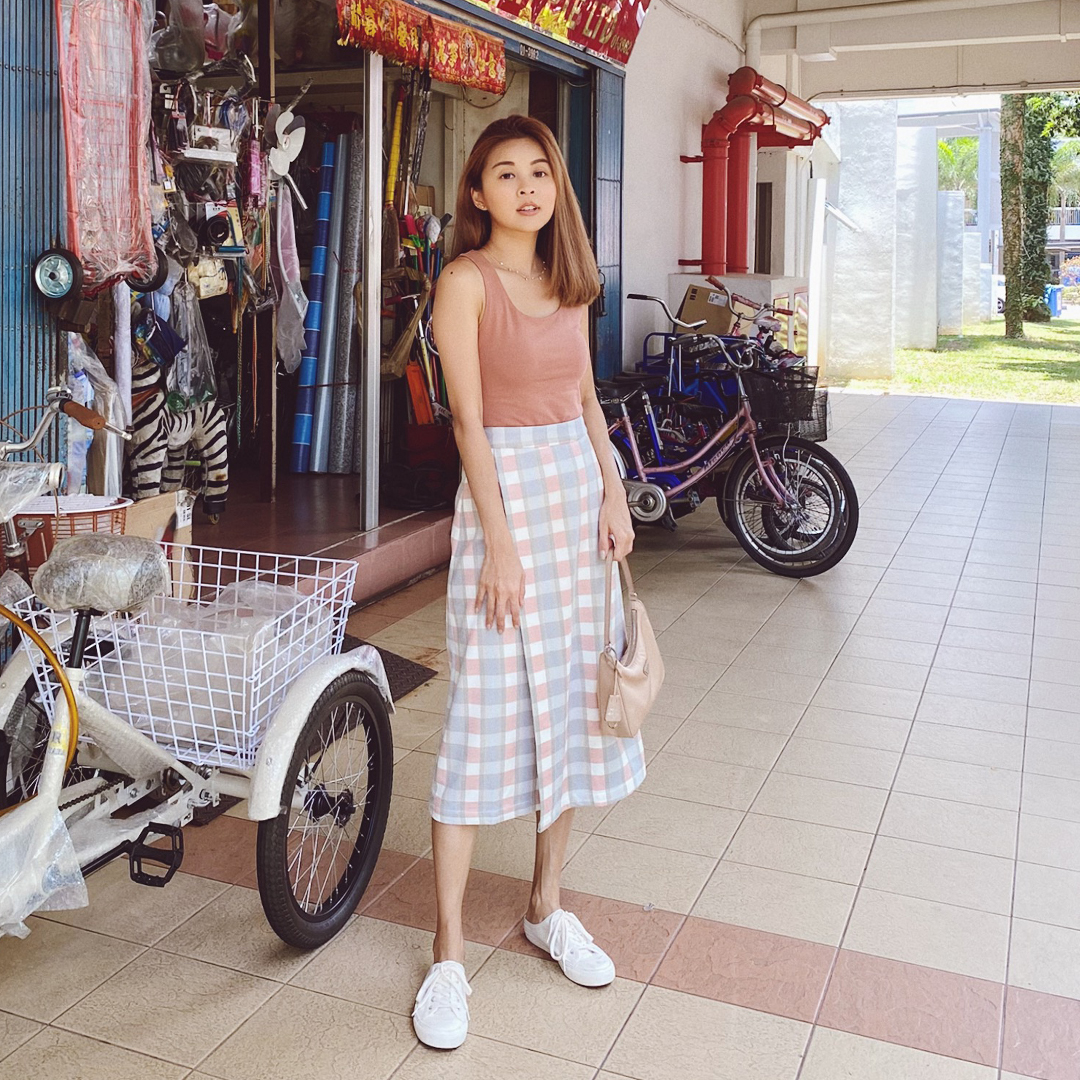 AS SEEN ON @briannawonggg - Cade Top in Sierra and Kario Plaids Midi Skirt 