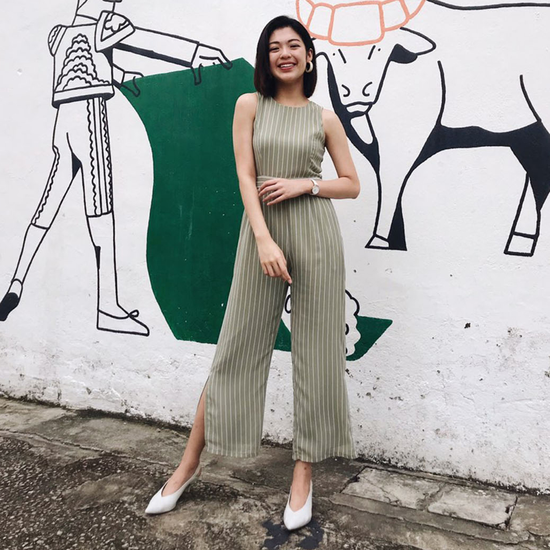 As seen on @leeqiaoer - Shina Stripes Printed Jumpsuit