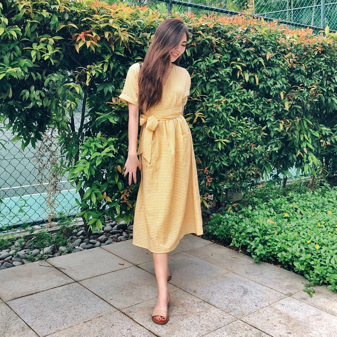 As seen on @jamietyj - Derila Ginghama Midi Dress