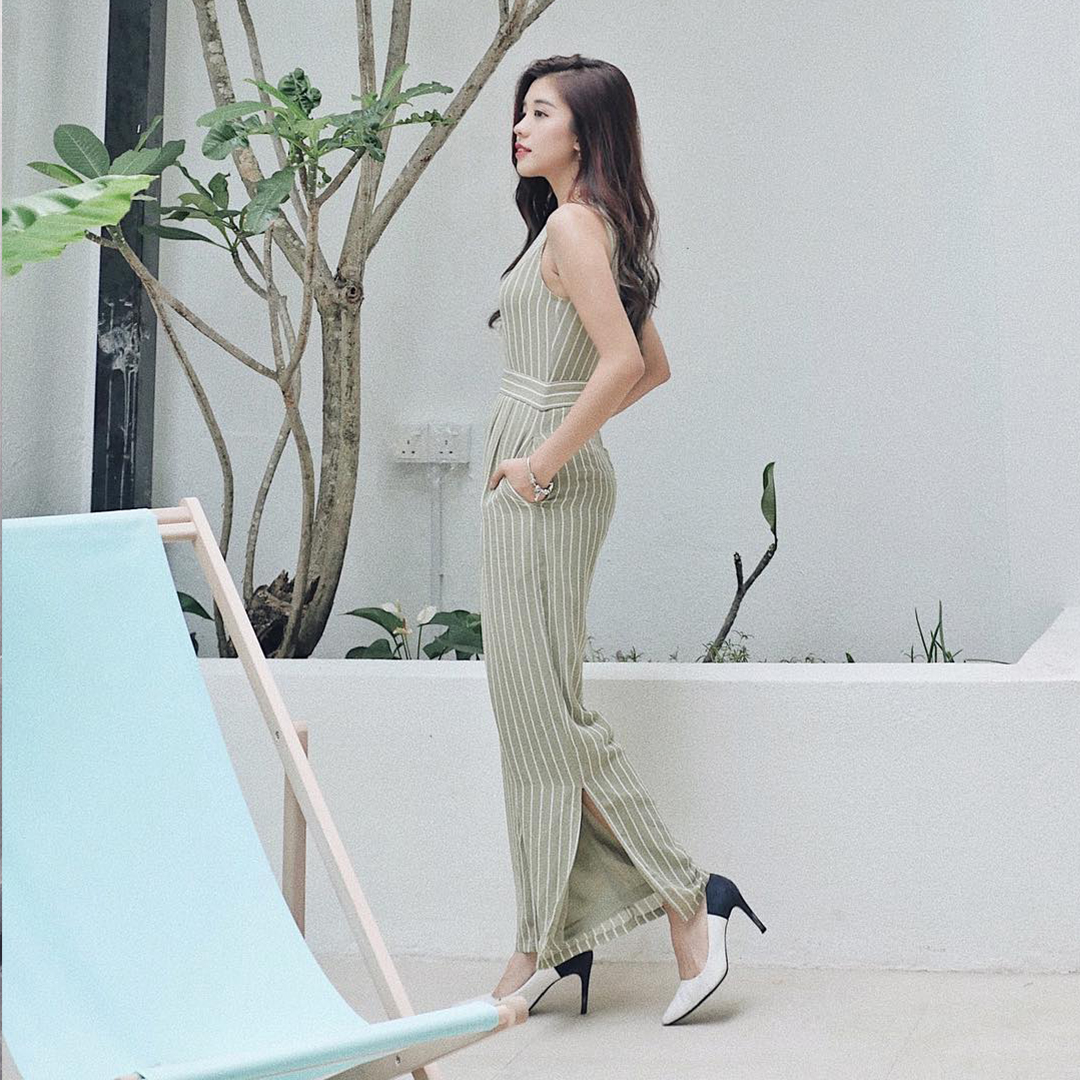 As seen on @kellytan1111 - Shina Stripes Printed Jumpsuit