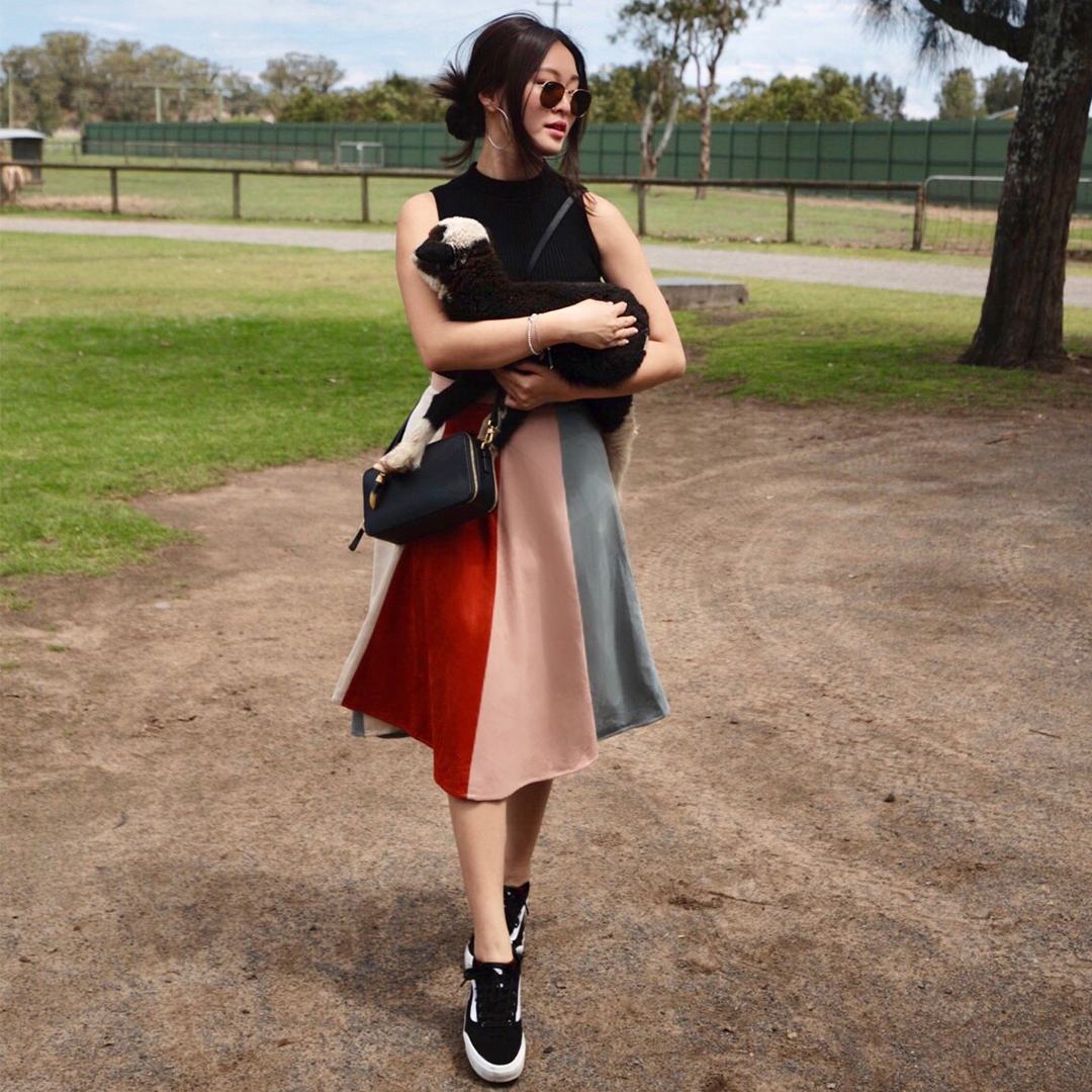 As seen on @bellywellyjelly - Lucina Suede Midi Skirt in Pink