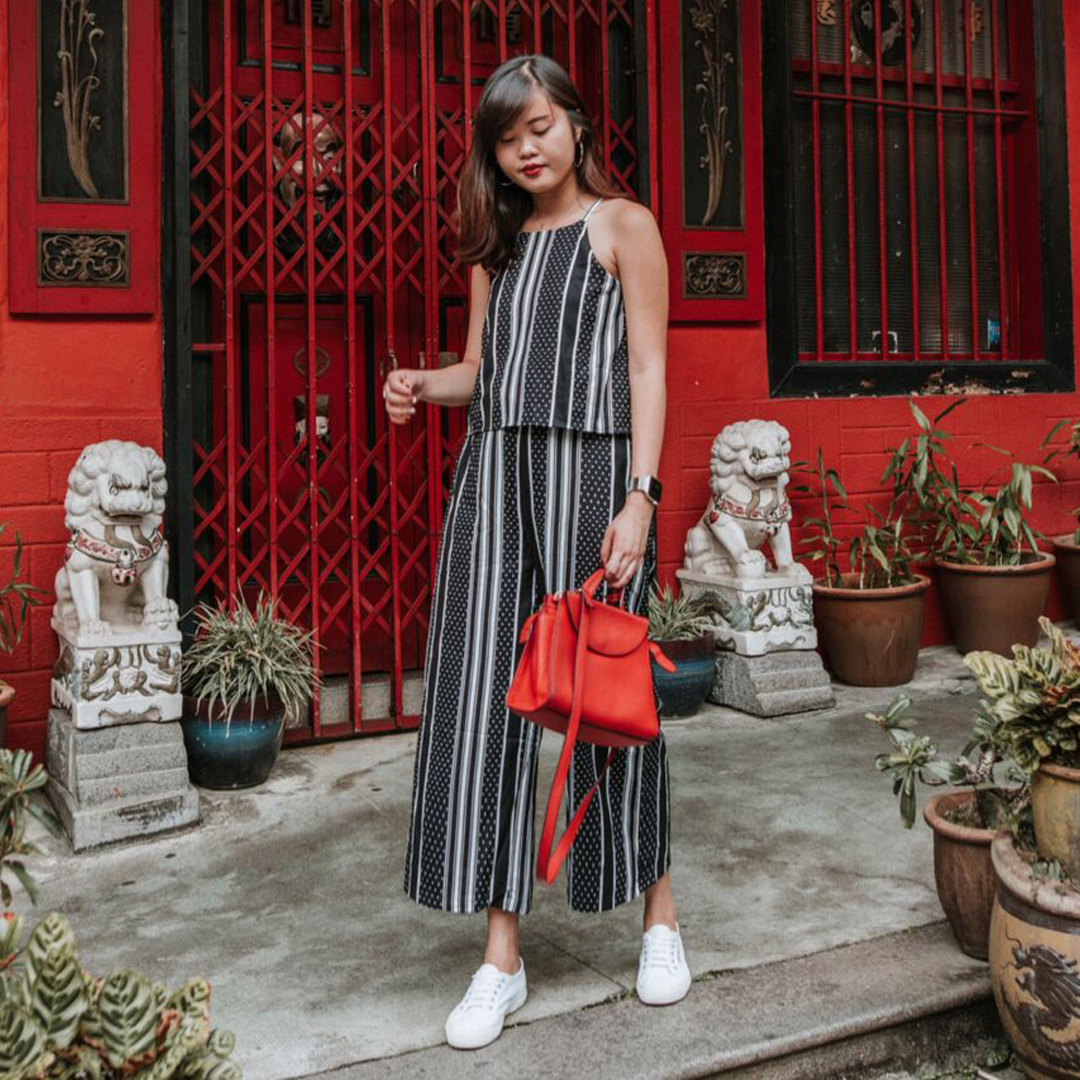 As seen on @cforcassan - Tarise Stripes Dotted Top and Culottes