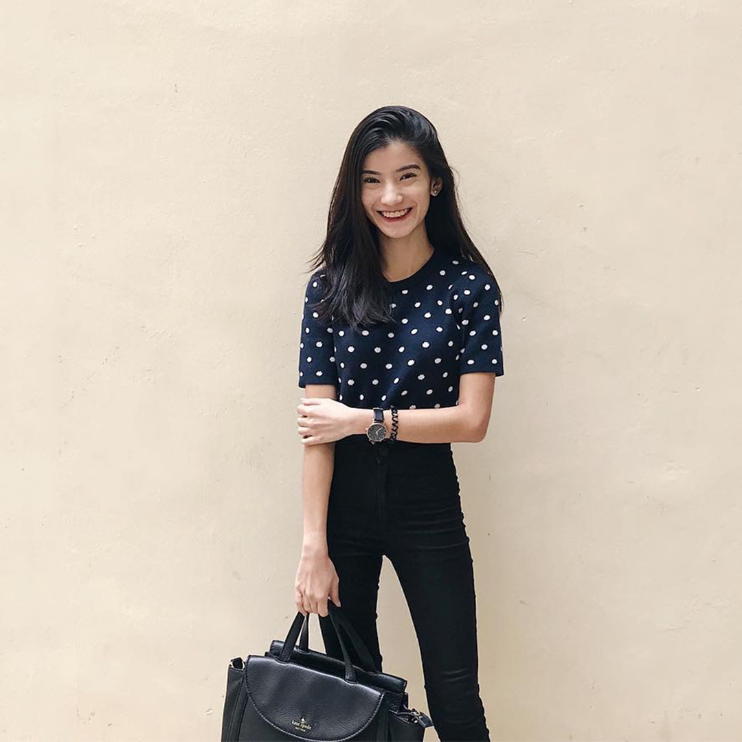 As seen on @sherilynchua - Claudine Polka Dotted Knit Top