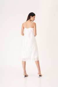 Maia Textured Midi Dress in White