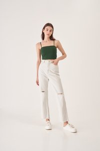 Merlin Padded Crop Top in Forest