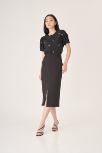 Odessa Midi Skirt in Black
