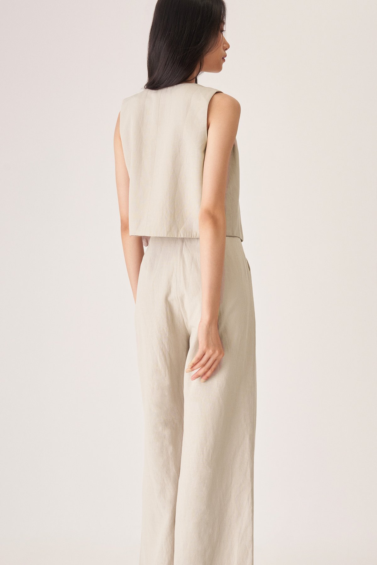 Clifford Linen Vest in Oatmeal