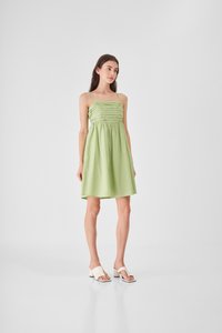 Cora Babydoll Dress in Lime