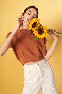 Keith Sleeveless Knit Top in Tangerine