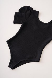 Ling Textured Bodysuit in Black