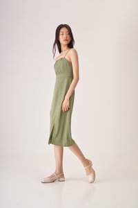 Sasha Midi Dress in Dusk Green