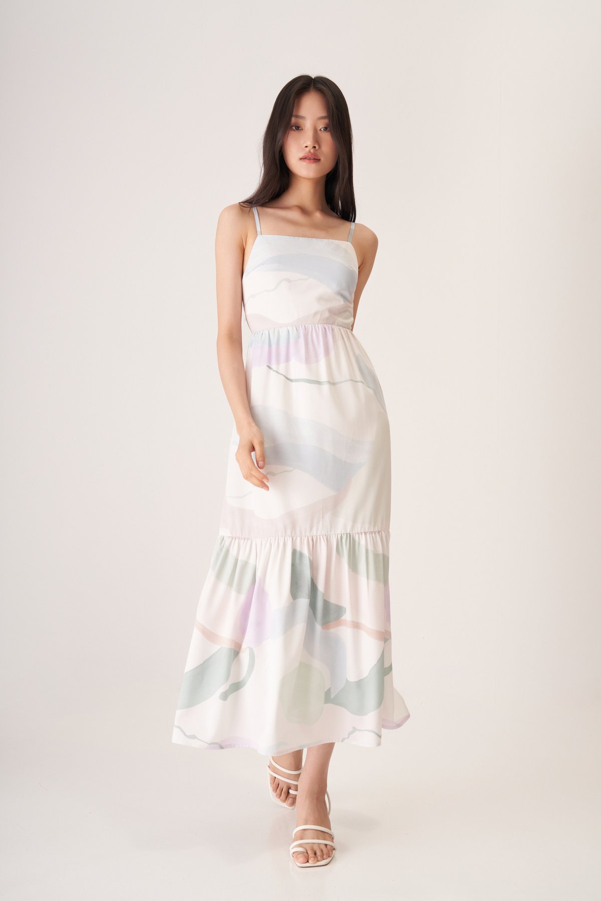 Corrine Low Back Maxi Dress in Oasis Breeze Print