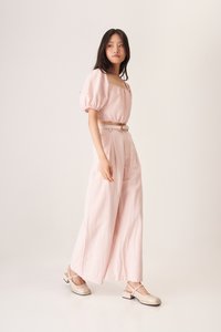 Clifford Belted Wide Leg Pants in Pink