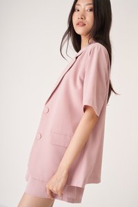 Collin Short Sleeve Blazer in Pink