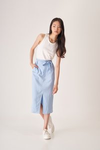 Odelle Midi Skirt in Sky Blue