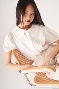  Wendy Linen Collared Top in White