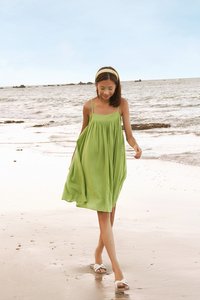 Addie Babydoll Dress in Lime