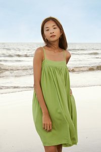 Addie Babydoll Dress in Lime