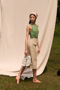 Hunter Pocket Midi Skirt in Khaki