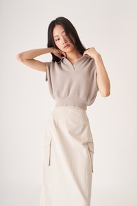 Keith Sleeveless Knit Top in Grey