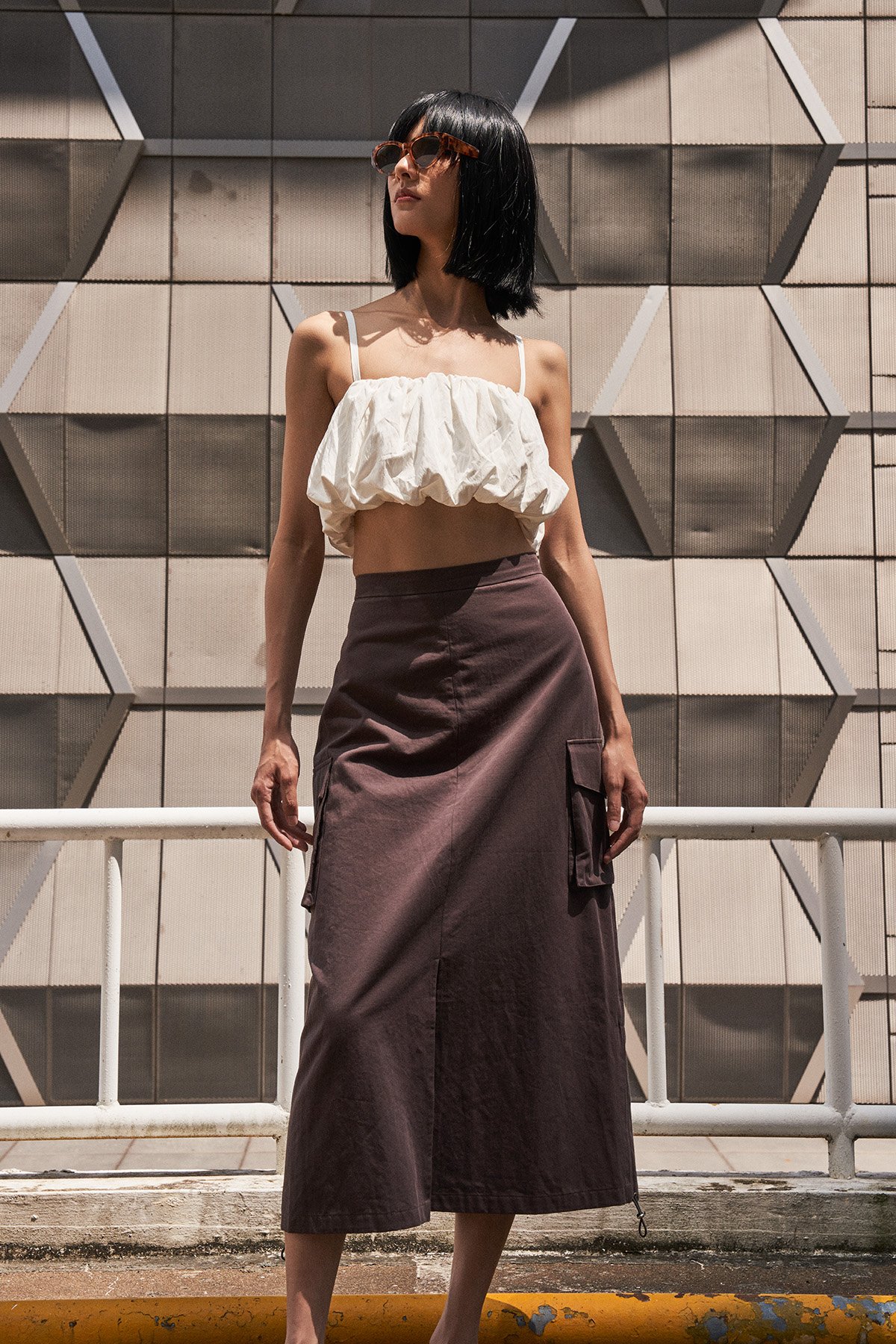 Maxi denim cargo skirt :: LICHI - Online fashion store-seedfund.vn