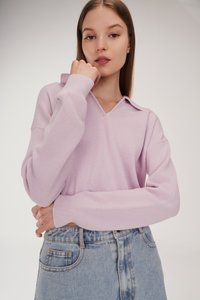 Keith Long Sleeve Knit Top in Lilac