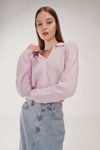Keith Long Sleeve Knit Top in Lilac