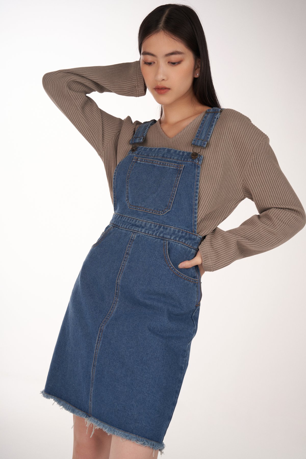 Kylen Denim Dungaree Dress The Closet Lover