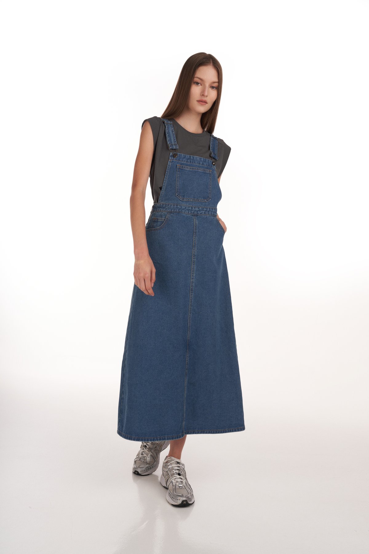 Dungaree Dress with Patch Pocket