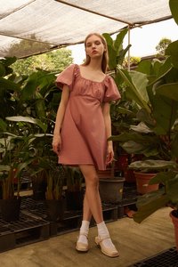 Tiana Linen Dress in Dusk Pink