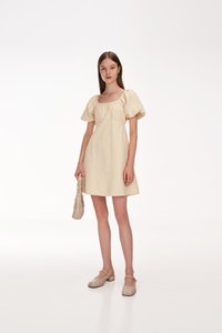 Tiana Linen Dress in Cream