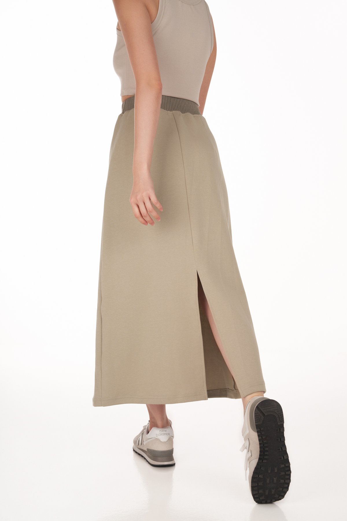 Ken Ribbed Waistband Midi Skirt | The Closet Lover