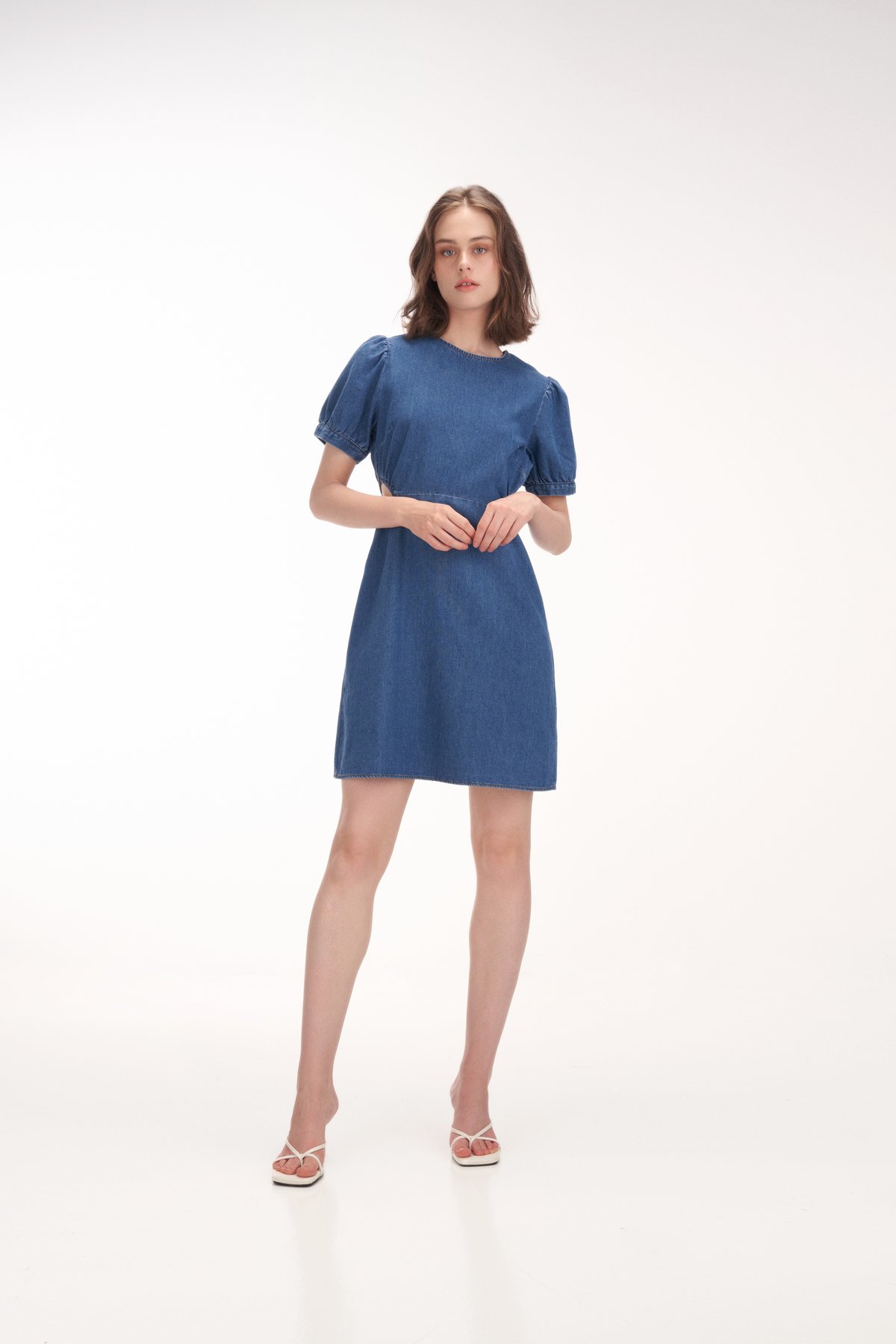 Mica Cut-Out Denim Dress in Vintage Wash