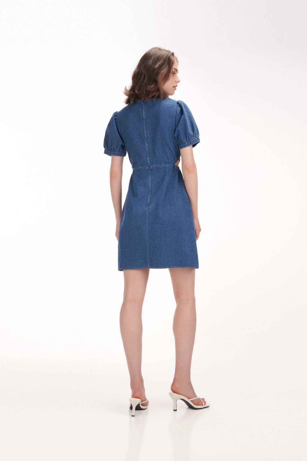 Mica Cut-Out Denim Dress in Vintage Wash