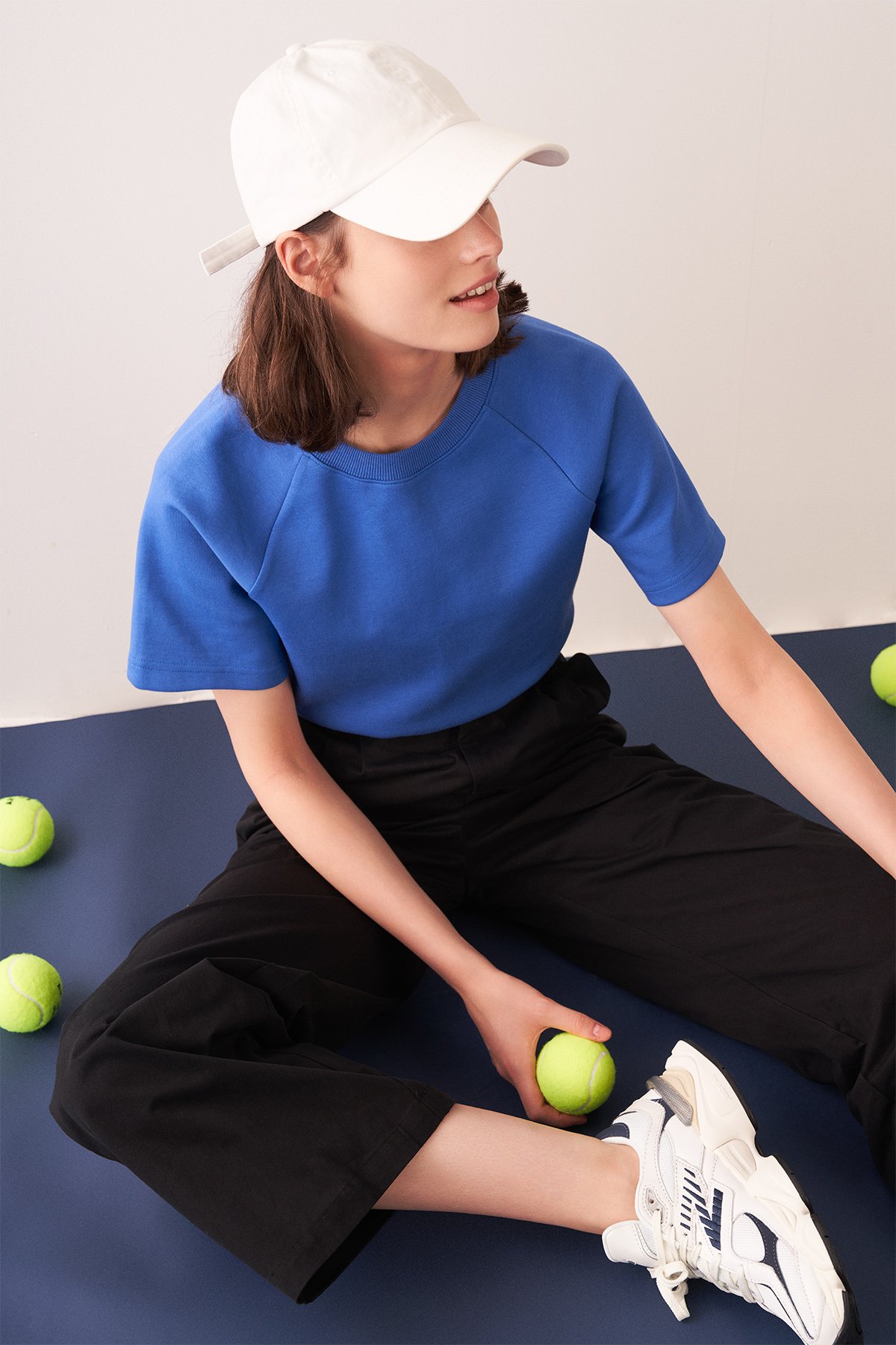 Trevor Crop Tee in Cobalt Blue