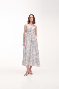 Delphine Ruched Maxi Dress in Periwinkle
