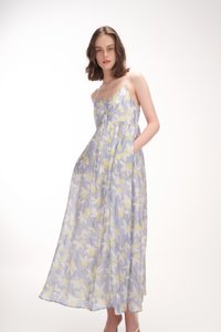 Delphine Ruched Maxi Dress in Periwinkle