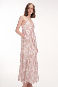 Delphine Ruched Maxi Dress in Pink