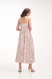 Delphine Ruched Maxi Dress in Pink