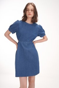 Mica Cut-Out Denim Dress in Vintage Wash