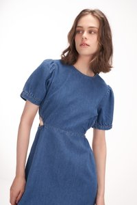 Mica Cut-Out Denim Dress in Vintage Wash