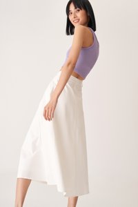 Phoebe Flare Midi Skirt in White